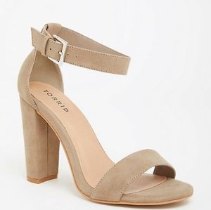 Torrid Taupe Nubuck Chunky Heels